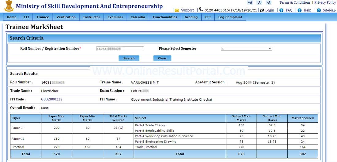 Ncvt Iti 1st Semester Result 2021 Ncvt Iti 1st Sem Iti 1st Sem Result Online Result Portal