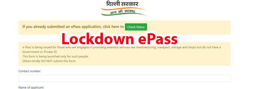 Covid-19 E-Pass: Apply Online State Wise