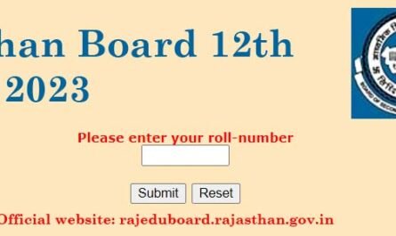 RBSE Rajasthan Board Class 12th Result 2023