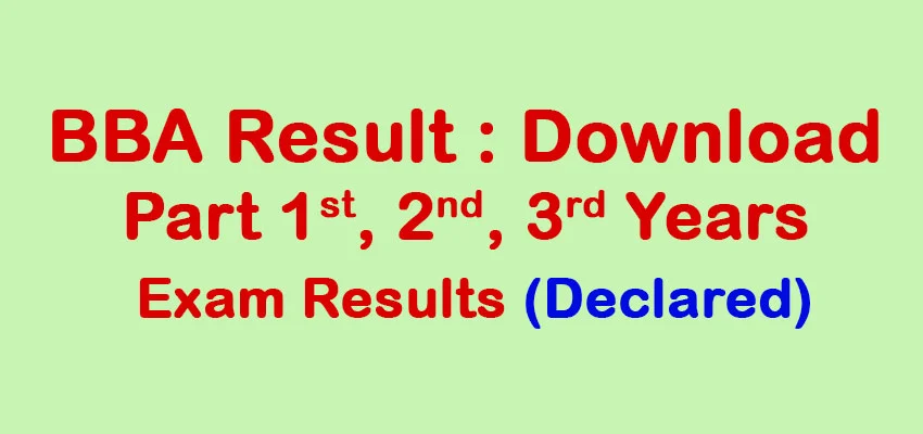 BBA Result 2025 (Declared) – Download 1st, 2nd, 3rd Years Exam Results ...